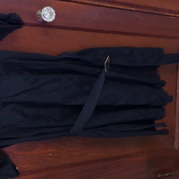 Charter Club Black Collared Belted Dress Size 14 Petite - Picture 3 of 7